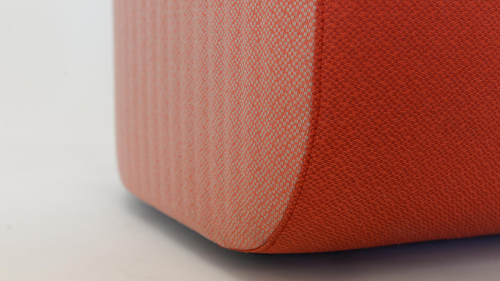 Buzzi Space BuzziDee Solo Pouffe 3D Rib Side Orange Upholstery Detail Image