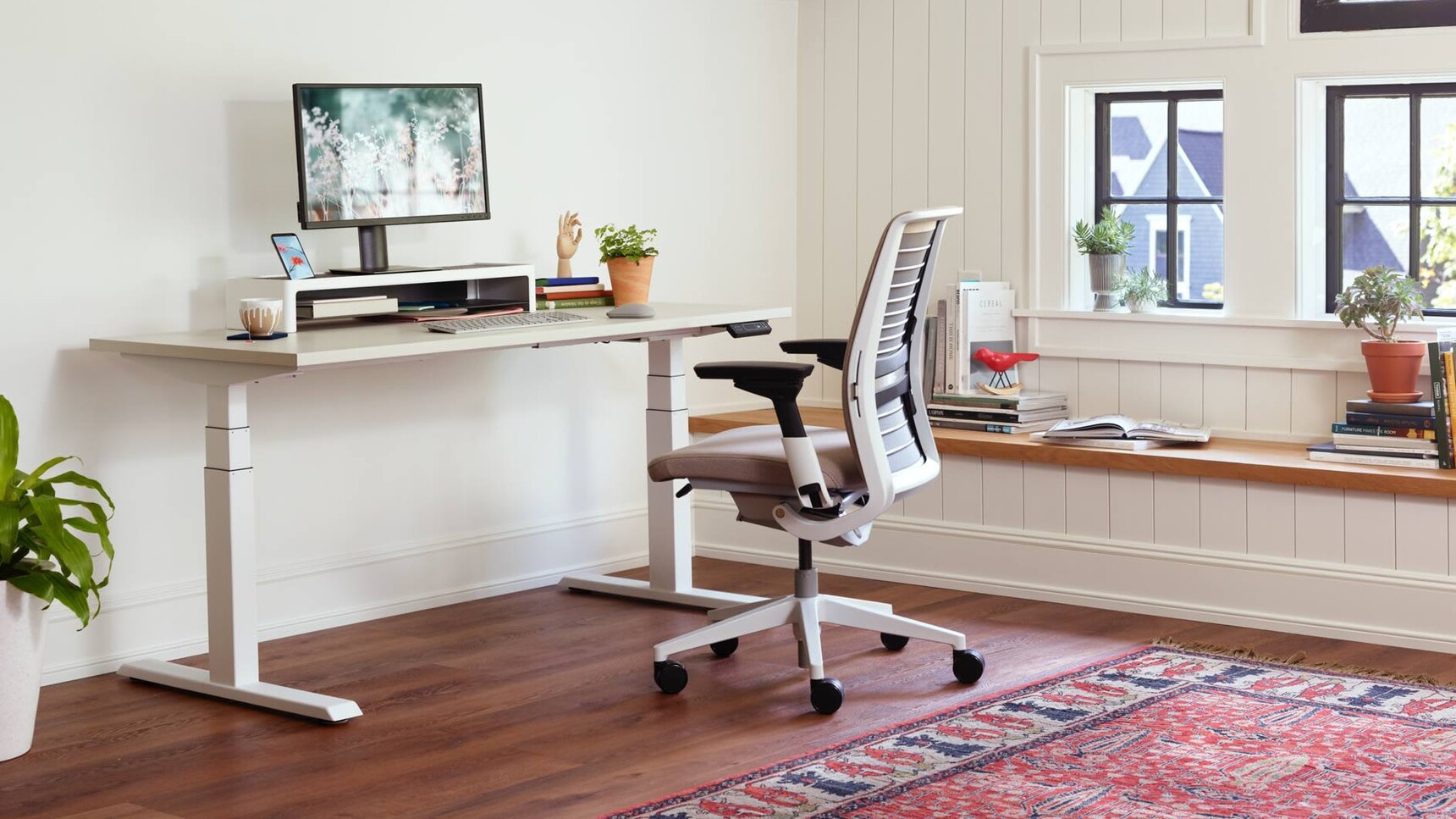 Steelcase Think Upholstered Office Chair At Desk Family Image