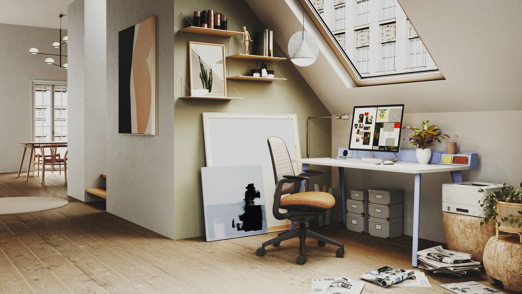 Steelcase Series 1 Office Chair At Desk In Home Environment