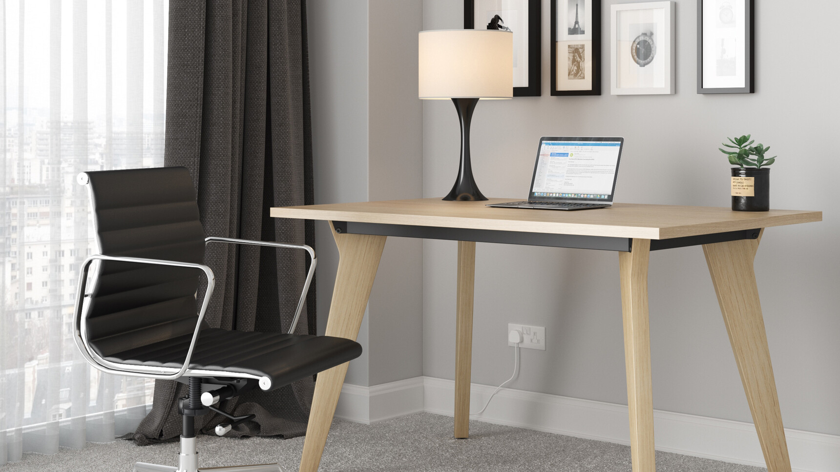 Elite Office Furniture Lux Rectangular Desk With Enna Chair Detail Image