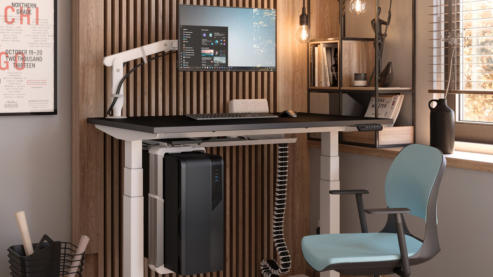 Elite Office Furniture Progress Plus Height Adjustable Desk @Home Family Image