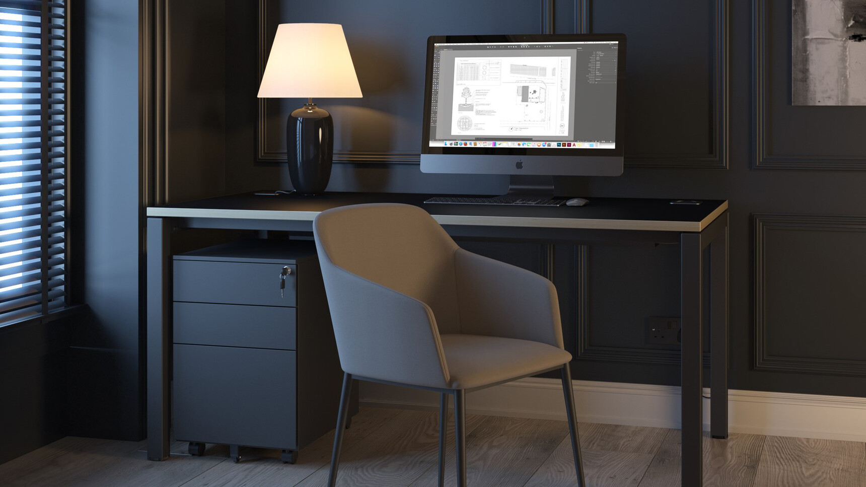 Elite Office Furniture Matrix Rectangular Desk In Home Environment