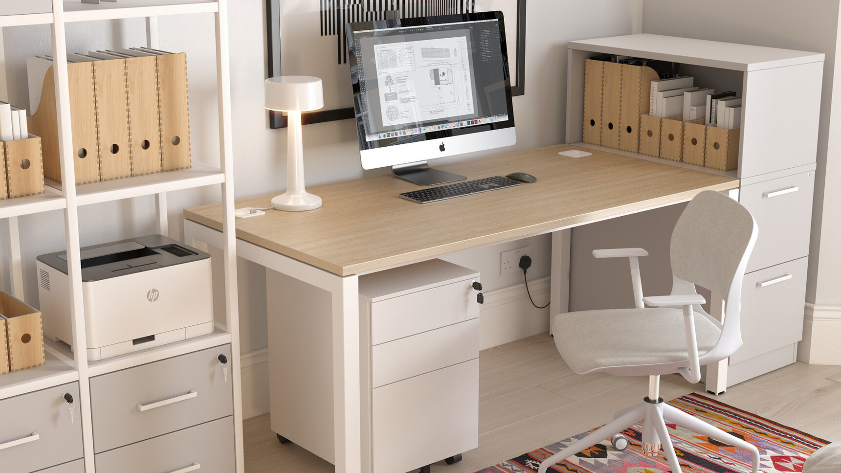 Elite Office Furniture Matrix Rectangular Desk In Home Setting