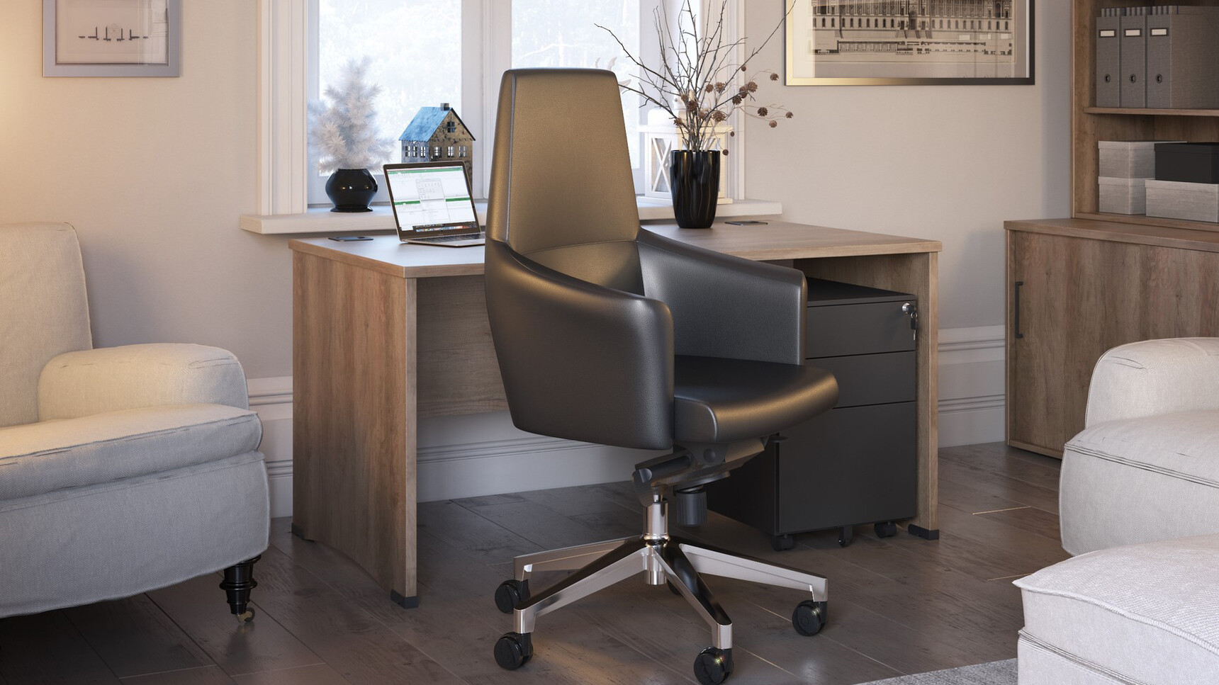 Elite Office Furniture Windsor Rectangular Desk Home Family Image
