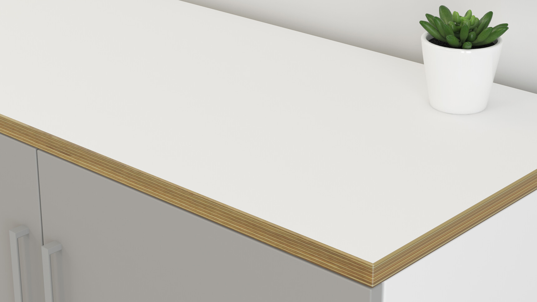 Elite Office Furniture Flare Boardroom Storage Unit 2 Doors White Finish Detail Image