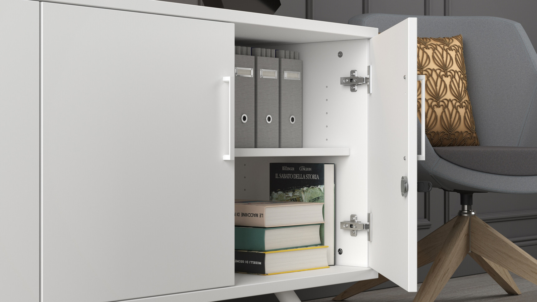 Elite Office Furniture Flare Boardroom Storage Unit 4 Doors Detail Image Of Cupboard