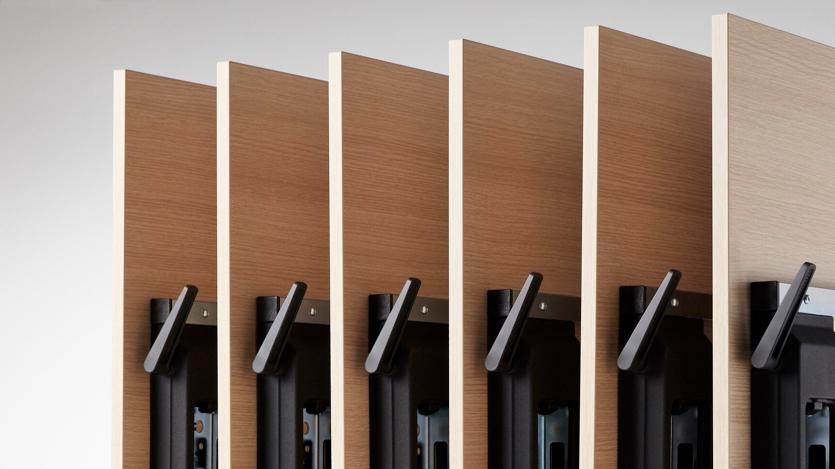 Elite Office Furniture Tilt Fliptop Rectangular Tables Wood Finish Detail Image