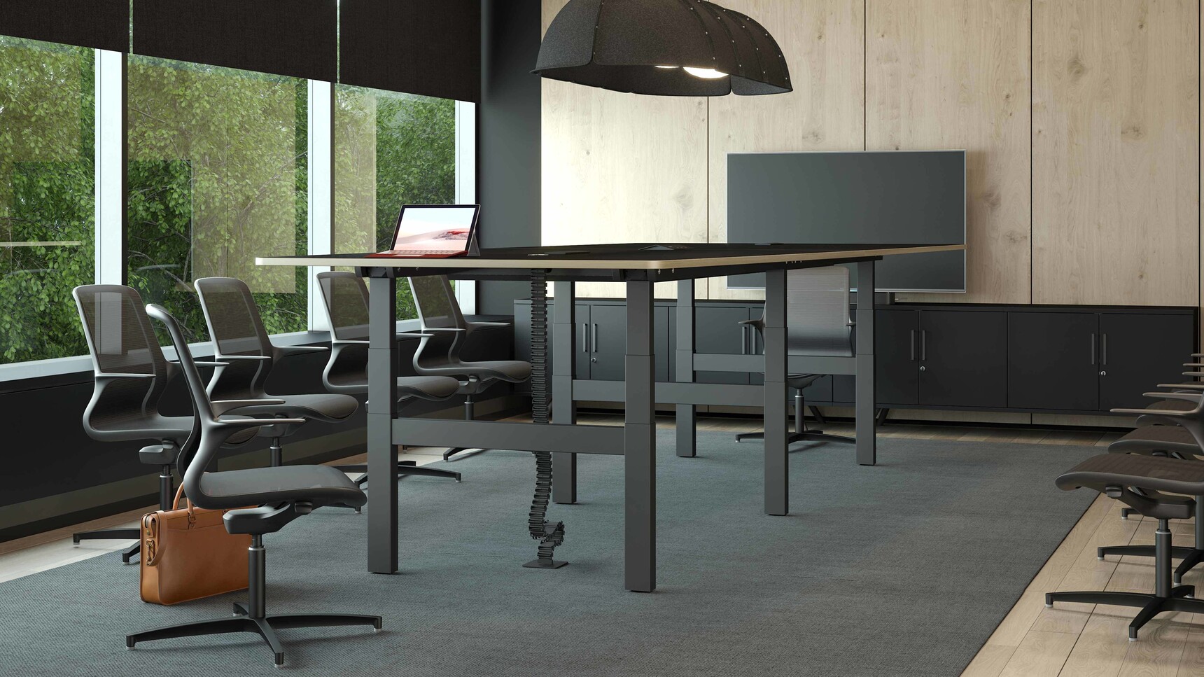 Elite Office Furniture Progress Plus Electric Height Adjustable Rectangular Conference Table Extended Family Image