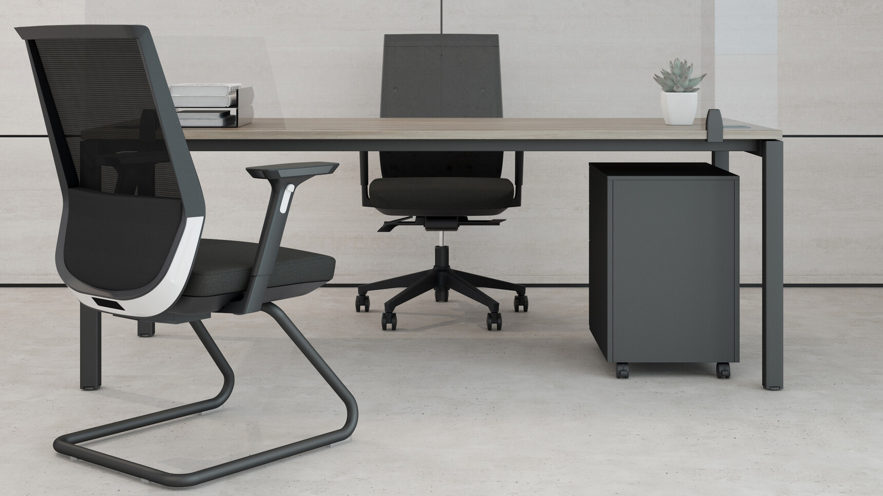 Elite Office Furniture Loop Mesh Task Chair With Cantilever Chair Detail Image