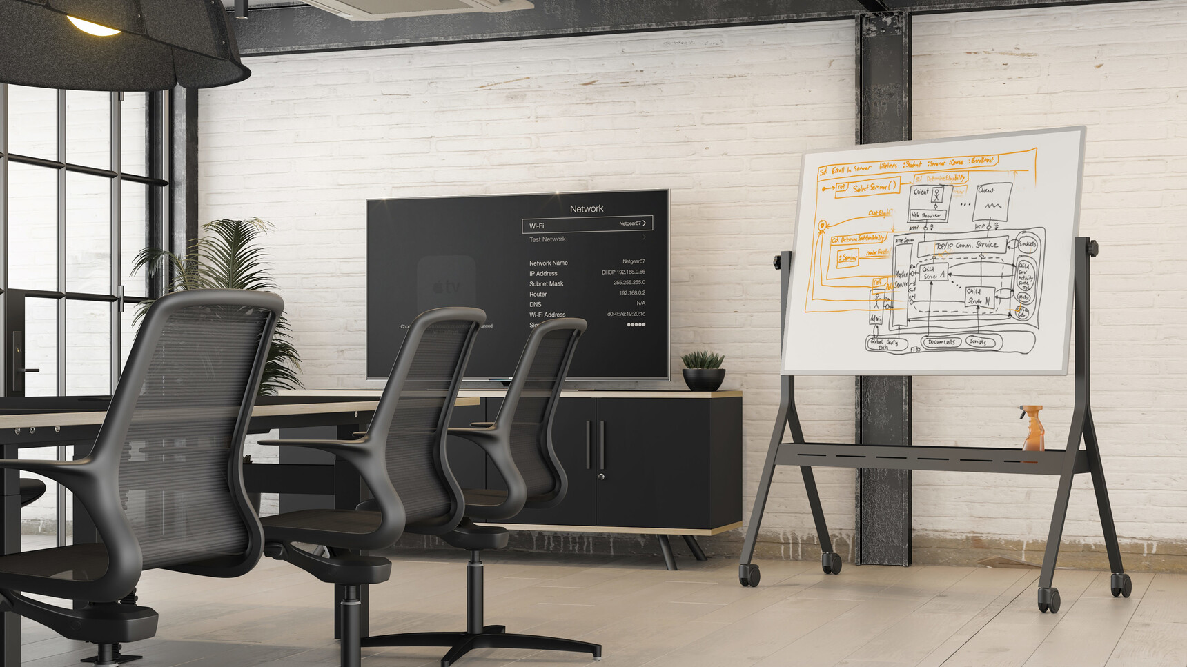 Elite Office Furniture Mobile Landscape Whiteboard Unit Black Finish Family Image