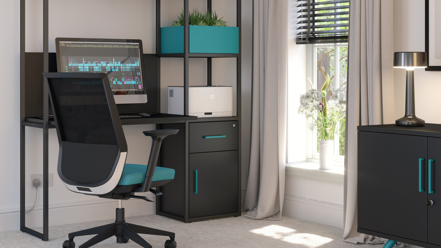 Elite Office Furniture Cubeform Home Study Station Family Image
