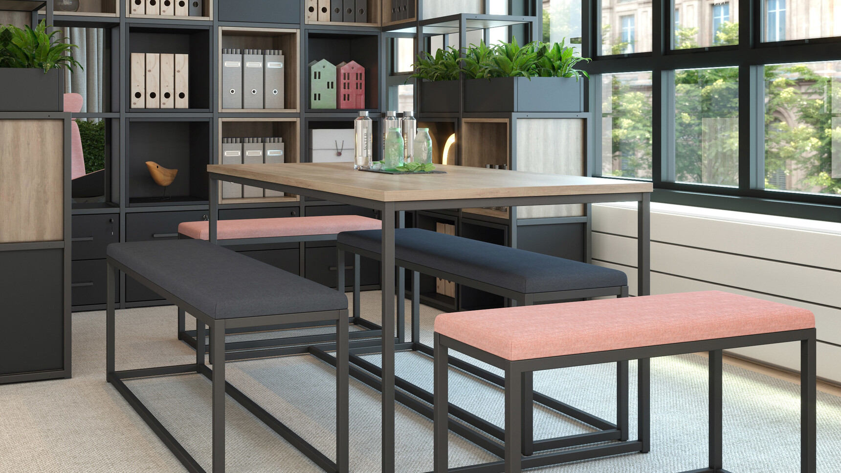 Bench style office seating online