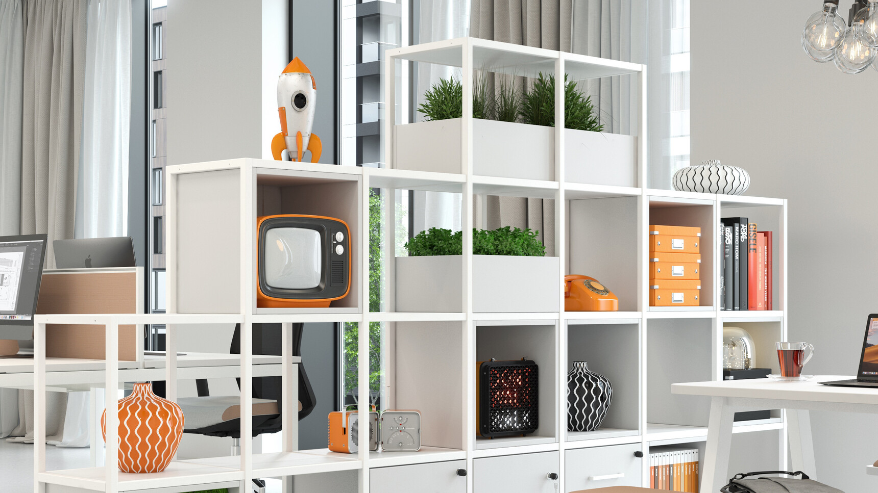 Elite Office Furniture Cubeform White Finish Family Image