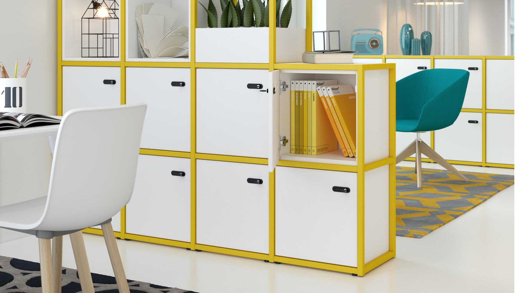 Elite Office Furniture Cubeform Yellow Frame Family Image