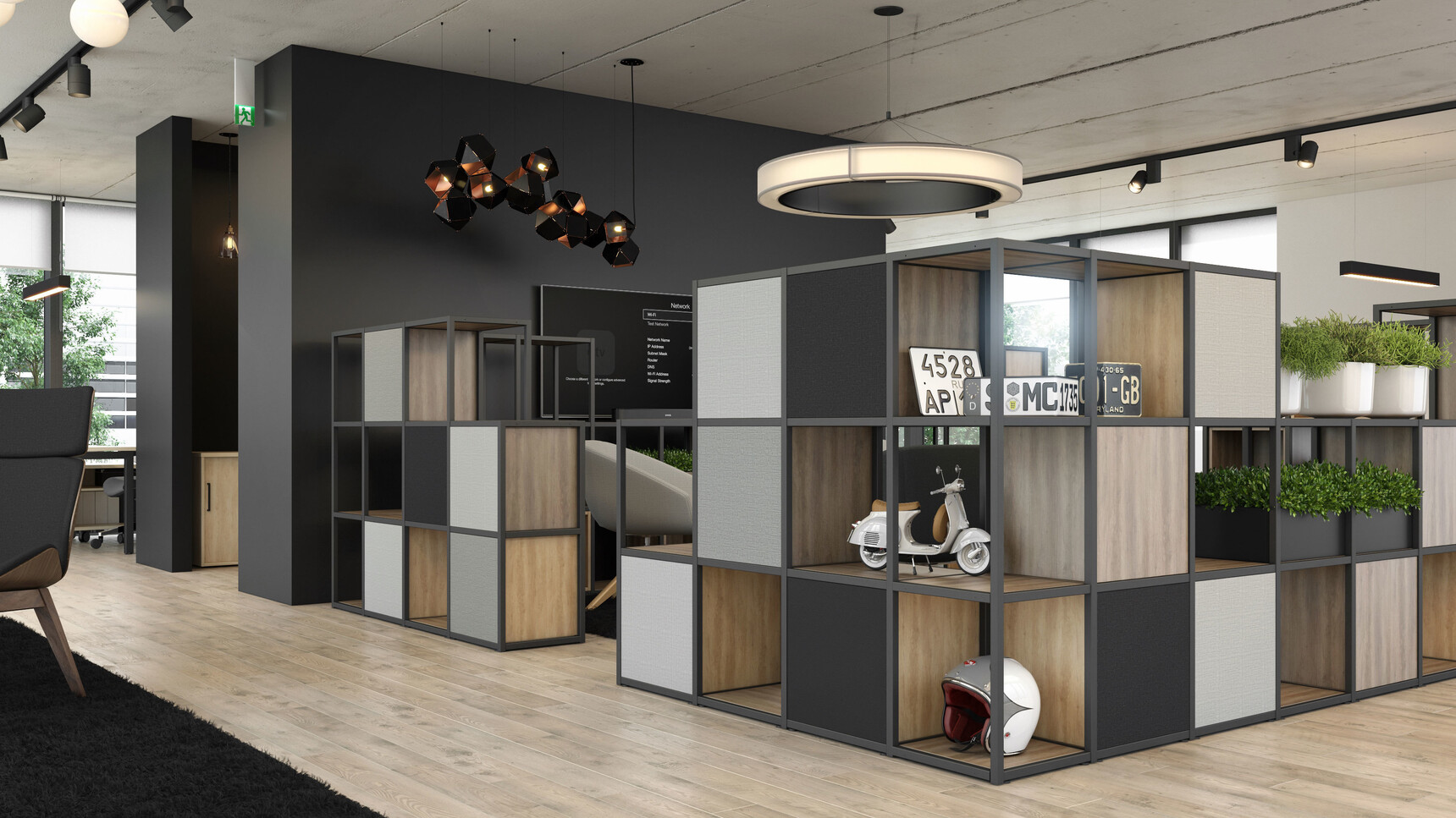 Elite Office Furniture Cubeform With Black Frame With Open Fronted Boxes Family Image