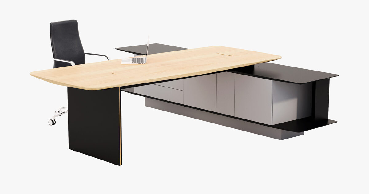 Wood top l 2025 shaped desk
