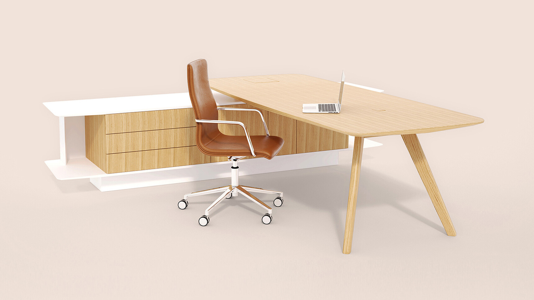 William Hands Vantage L-shaped Executive Desk With Return Wood Top Family Image