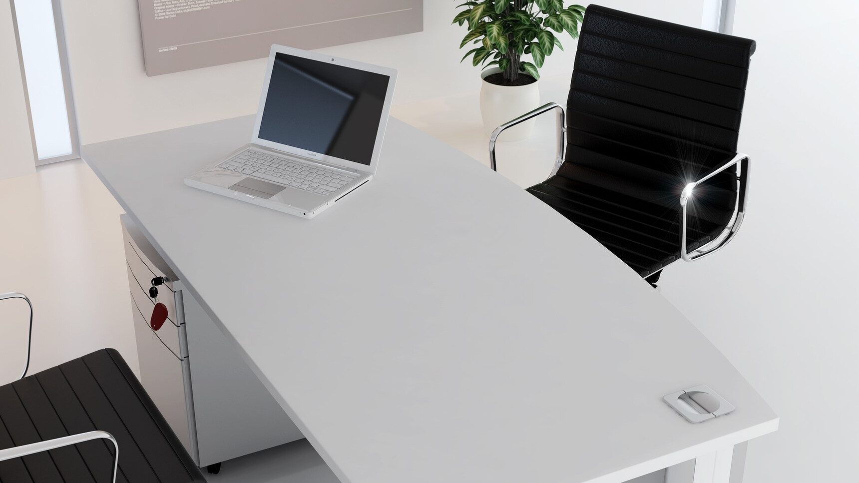 Elite Optima Plus Bow Fronted Rectangular Desk With White Desk Detail Image