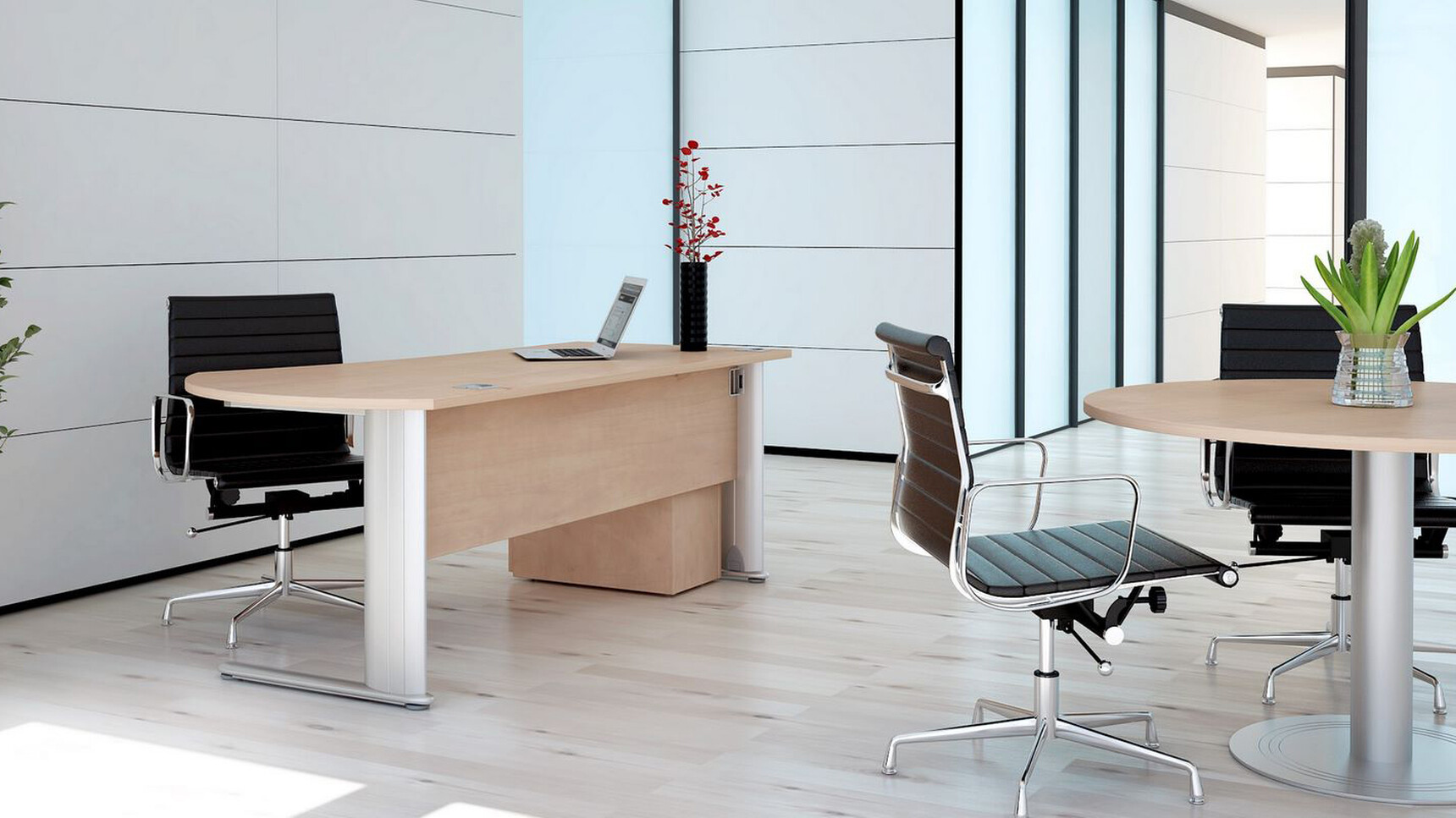 Elite Optima Plus 'D' Ended Desk In Office Setting