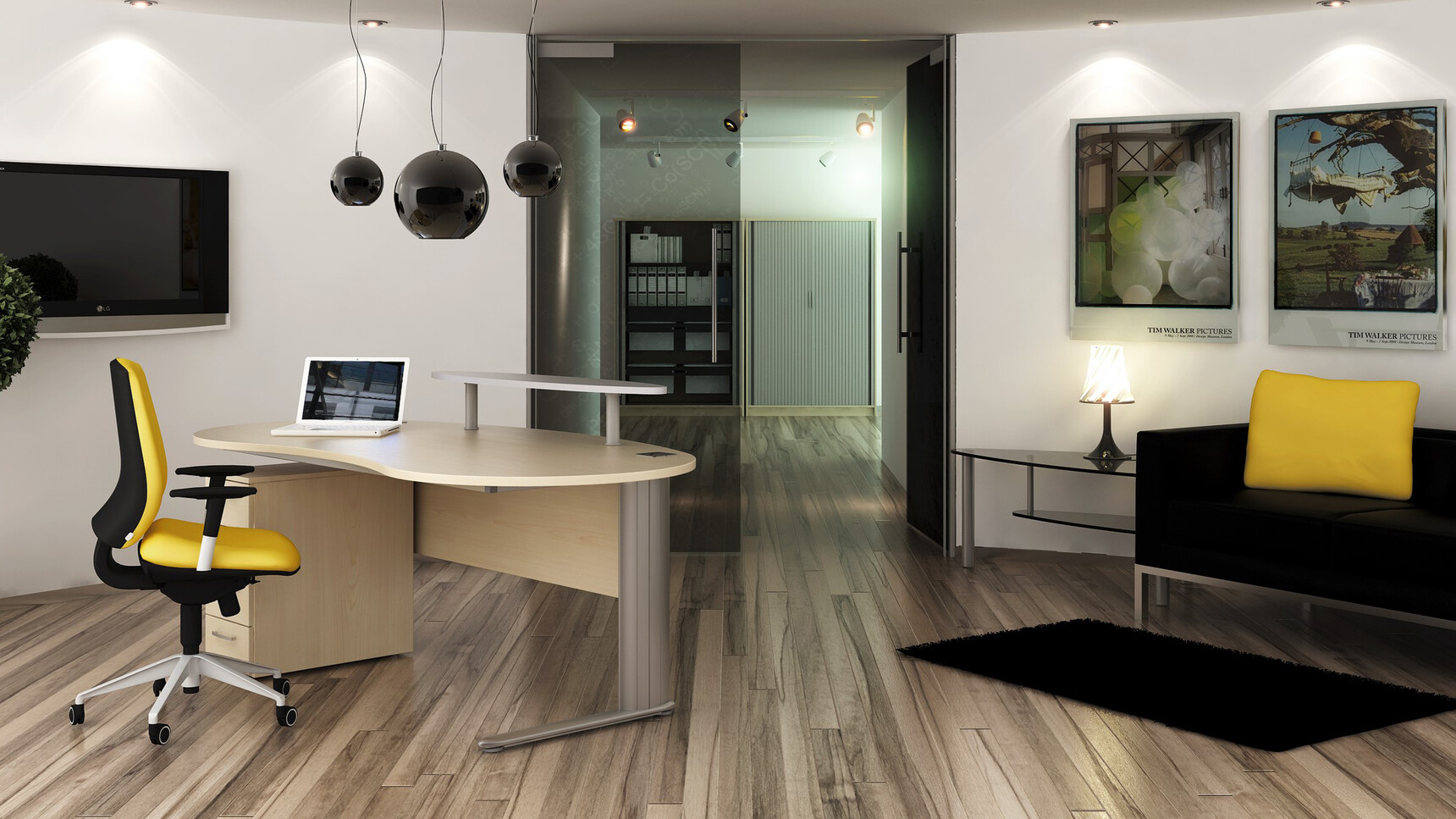 Elite Office Furniture Optima Plus Kidney Desk In Office Setting