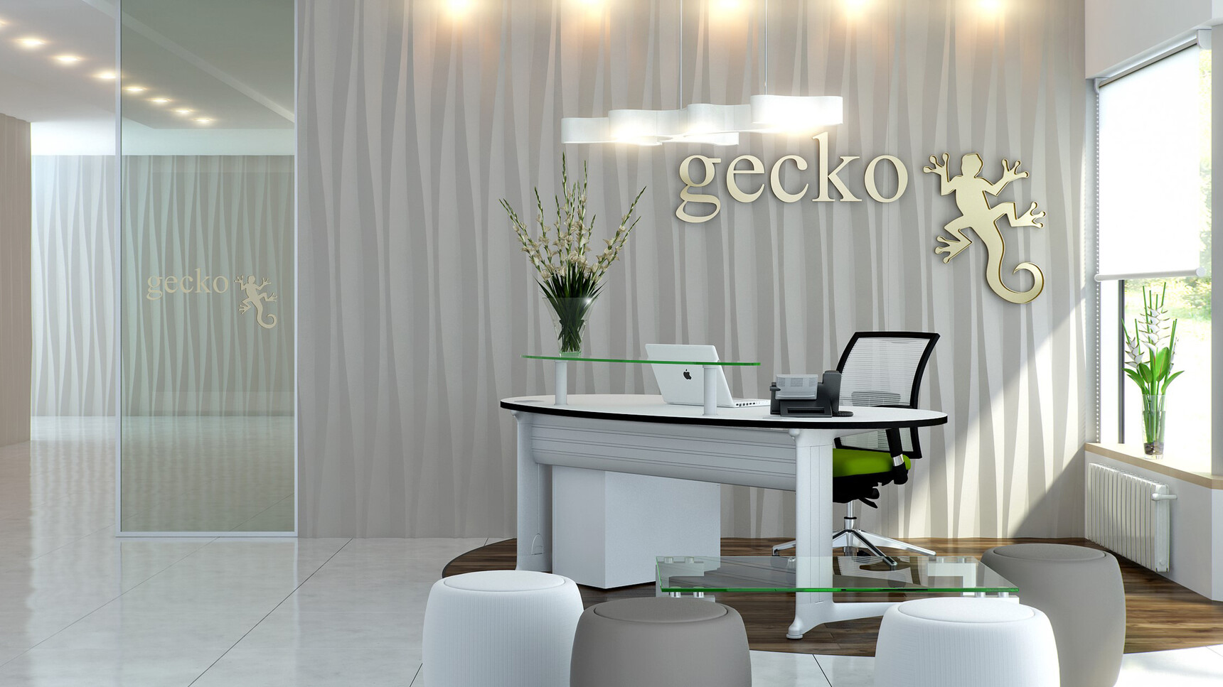 Elite Office Furniture Kassini Kidney Desk Family Image In Office Environment