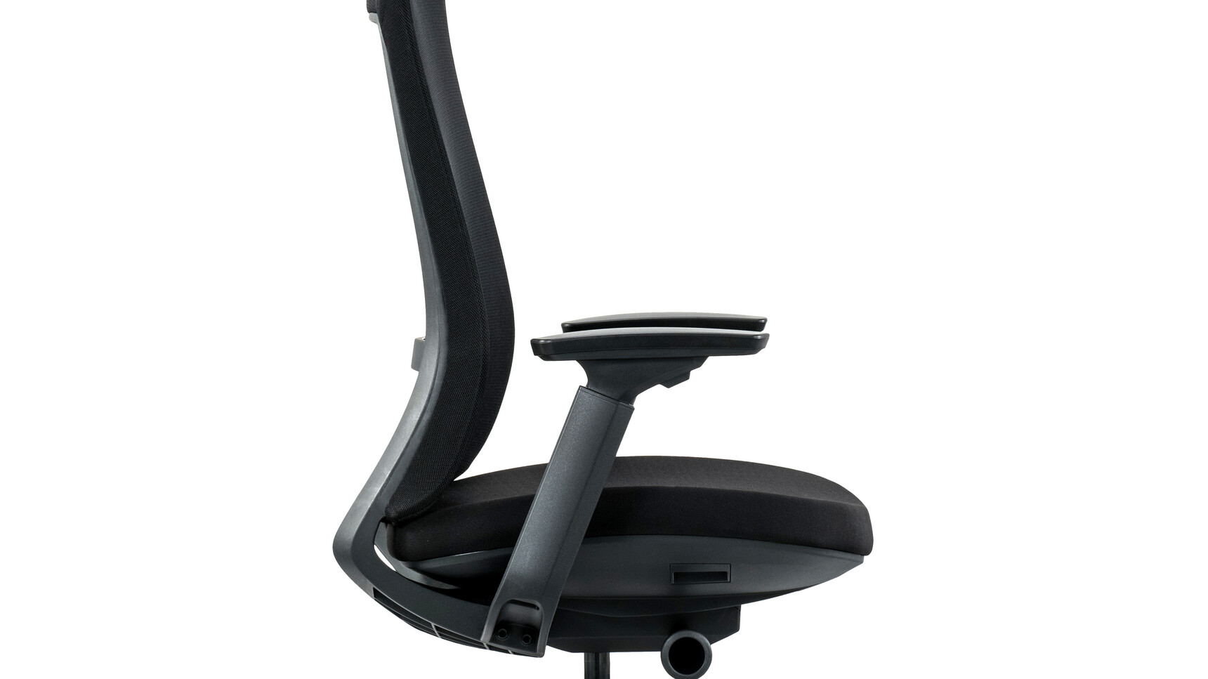 Claremont Centre Skye Task Chair Side Angle Black Upholstery Detail Image