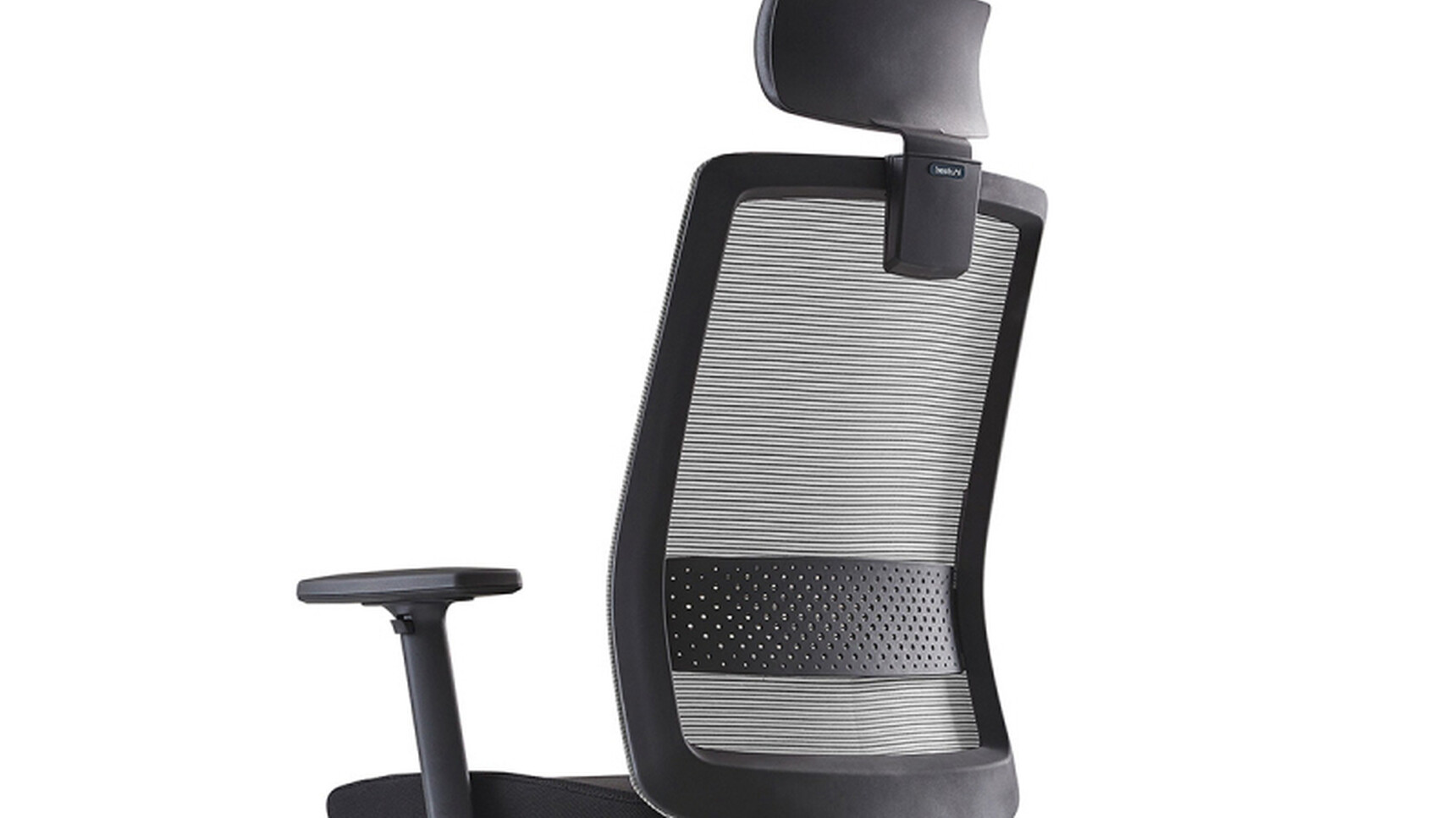 Workstories S30 Mesh Back Office Chair With Headrest Black Dark Grey Rear Quarter Detail Images
