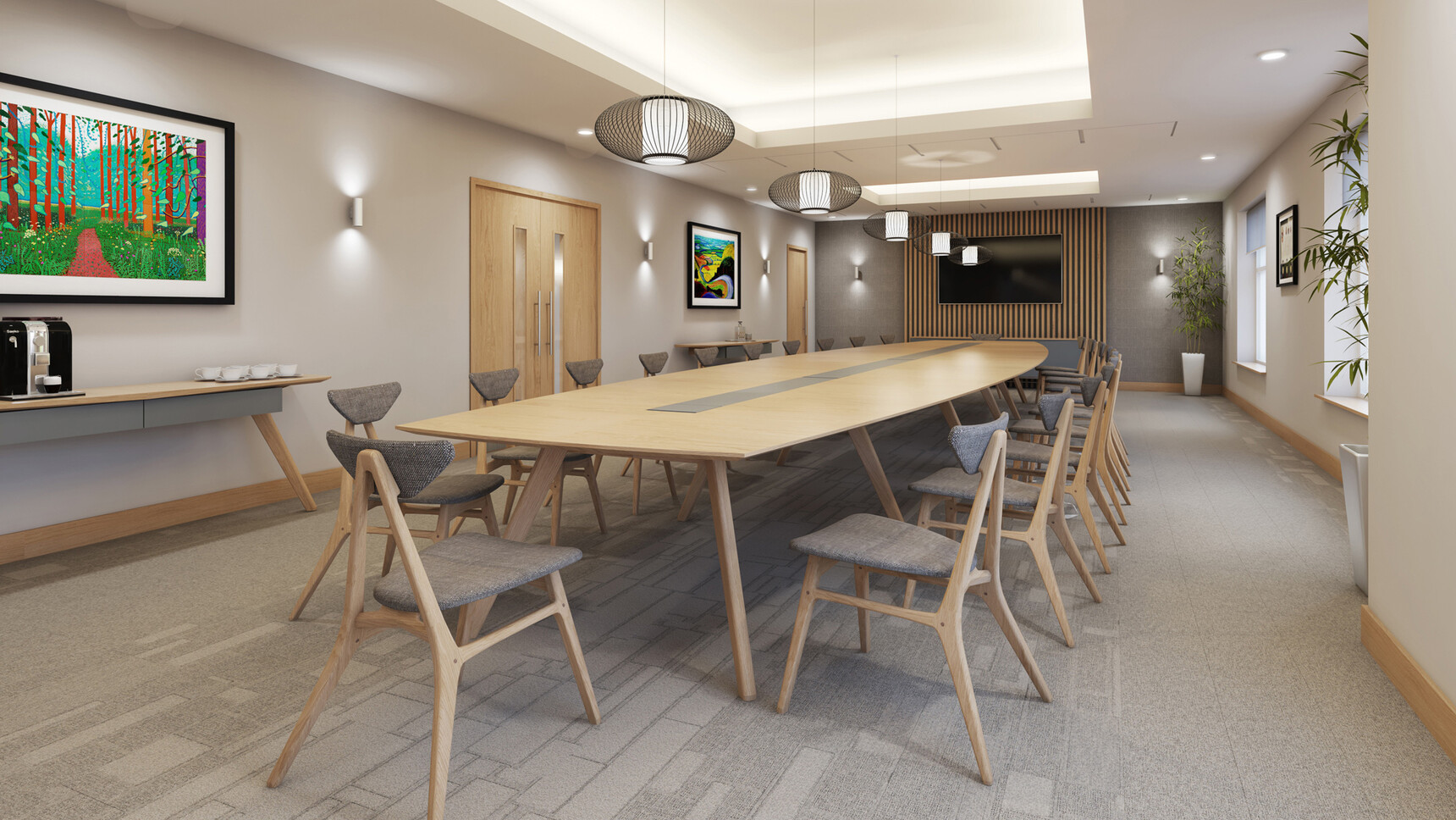 William Hands Vantage Conference Table Wood Finish In Office Setting