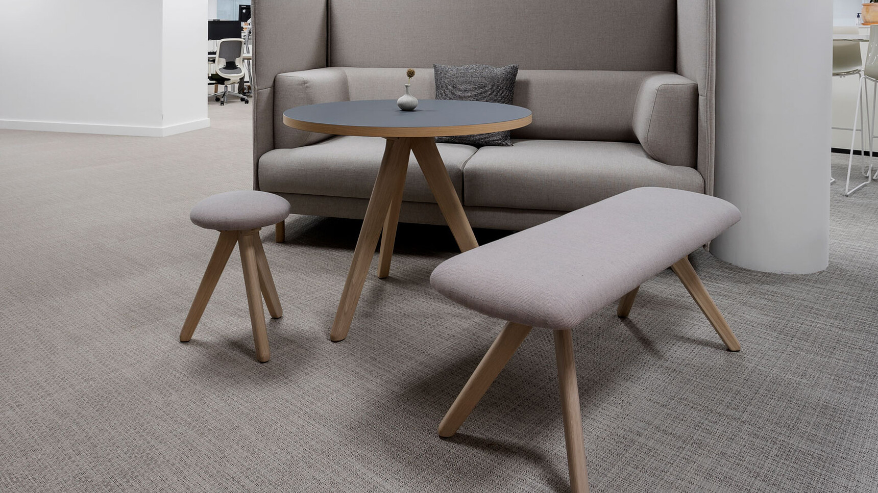 William Hands Vantage Low Stool At Table In Office Setting