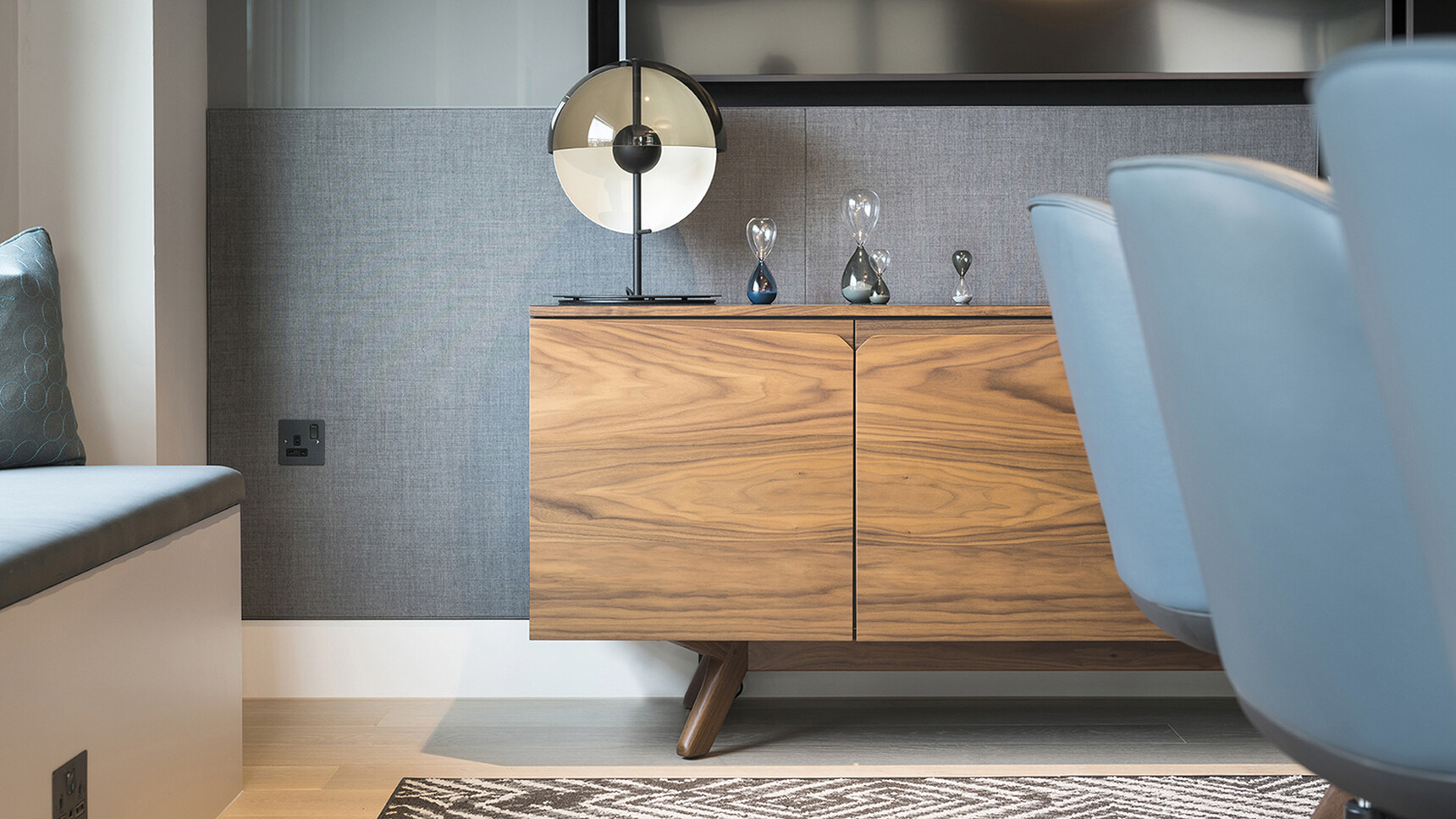William Hands Vantage Credenza Timber Leg Base In Office Setting
