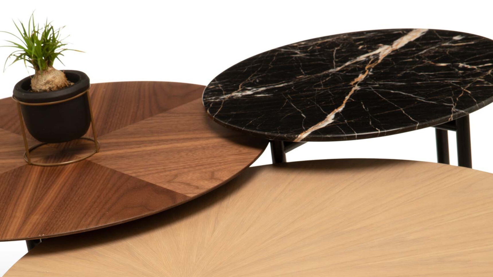 William Hands Vantage Coffee Tables Veneer And Marble Detail Image