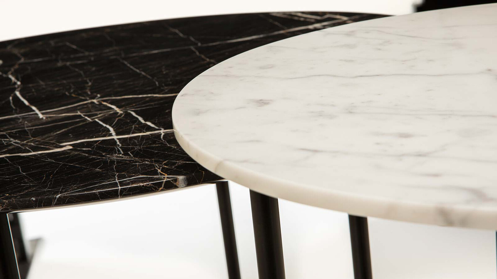 William Hands Vantage Coffee Tables In Black And White Marble Detail Image