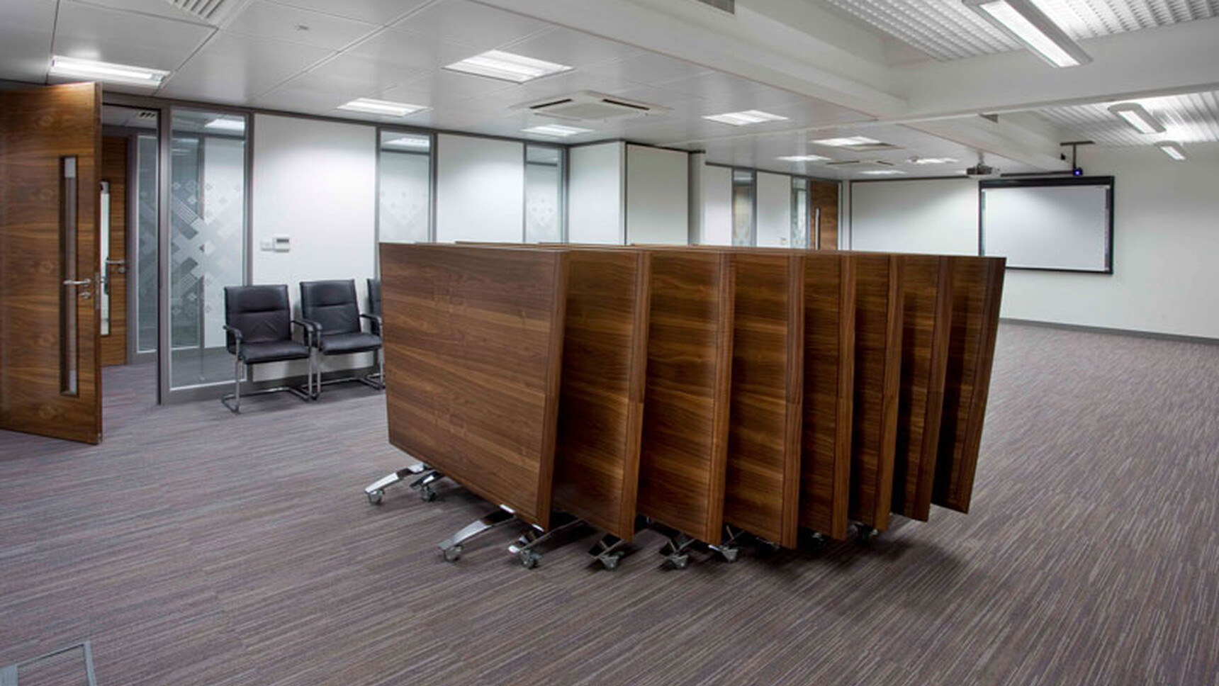 William Hands Transcend Flip Top Conference Table Wood Top In Conference Room