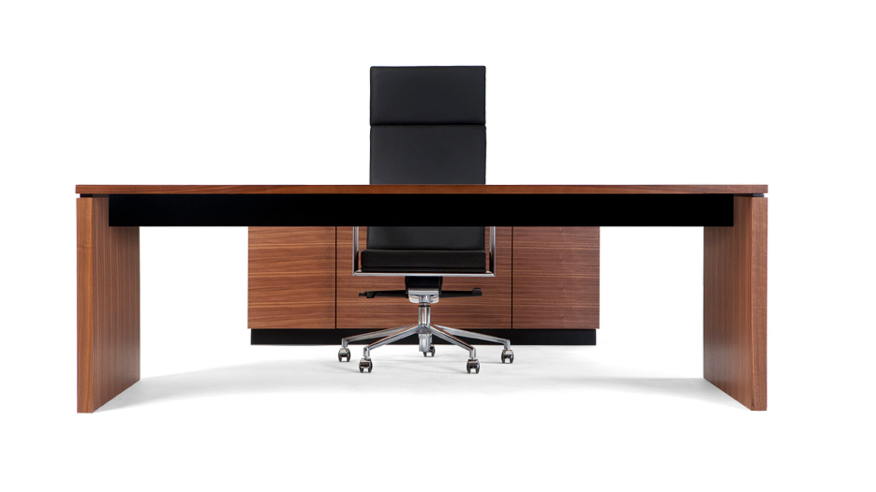 William Hands Pure V5 Rectangular Executive Desk Wood Finish On White Background