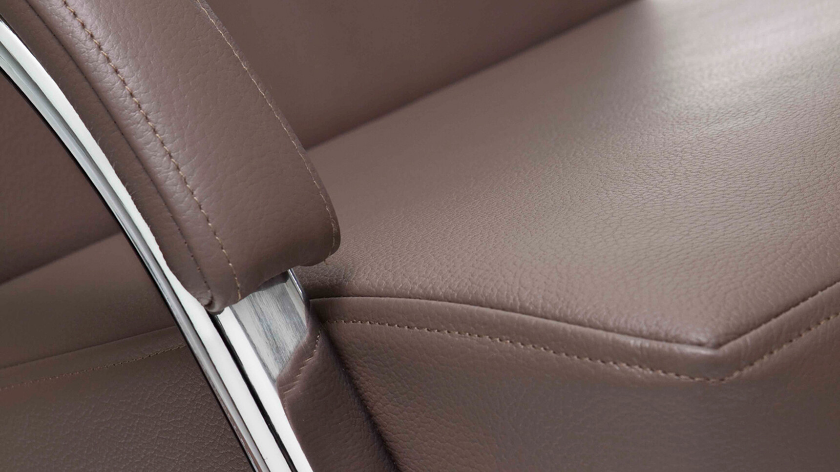 William Hands Orion Soft Overstitch High Back Executive Chair Detail Image Of The Leather Upholstery