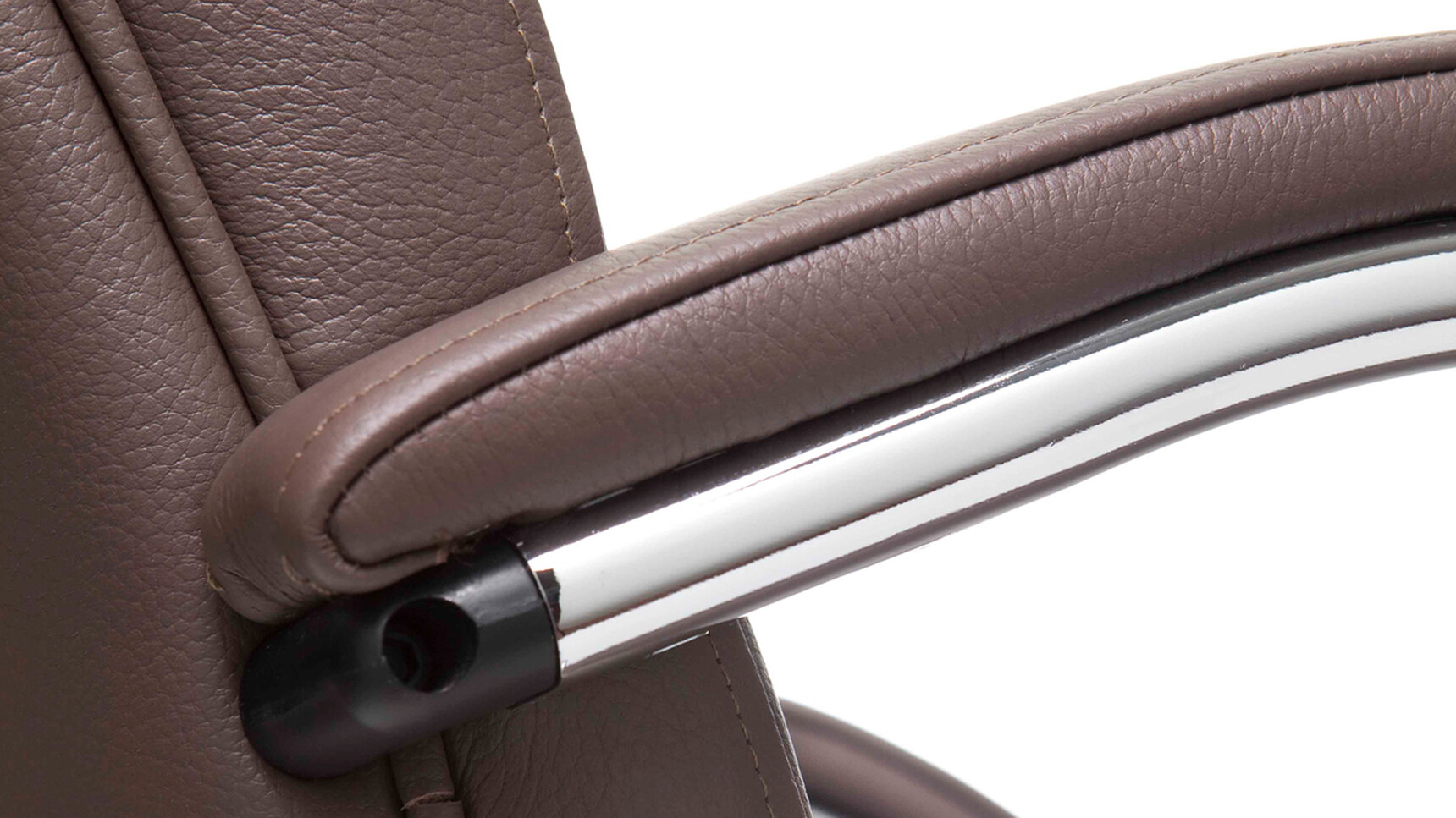 William Hands Orion Soft Overstitch High Back Executive Chair Detail Image Of The Leather Arms