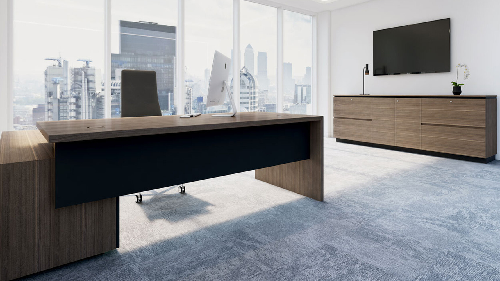 William Hands Emphasis L-shaped Executive Desk In Office Setting