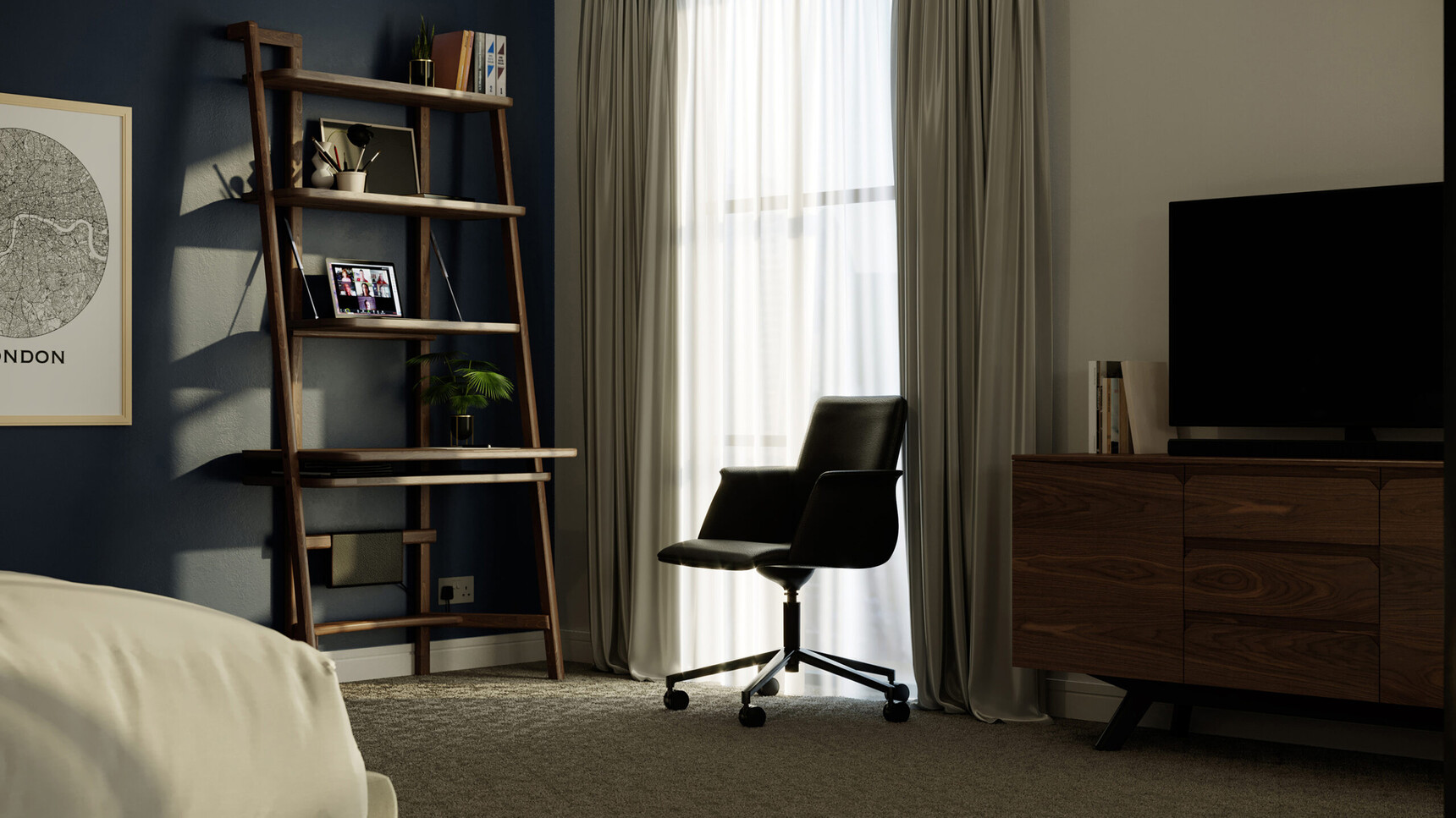 William Hands Embrace Home Office Desk With Chair At Desk Family Image