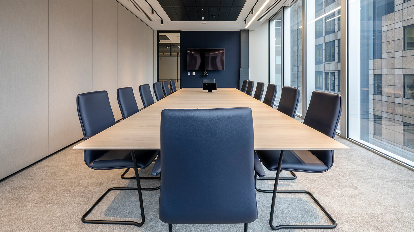 William Hands Cypher 810 Medium Back Meeting Chair Black Cantilever Base In Meeting Room