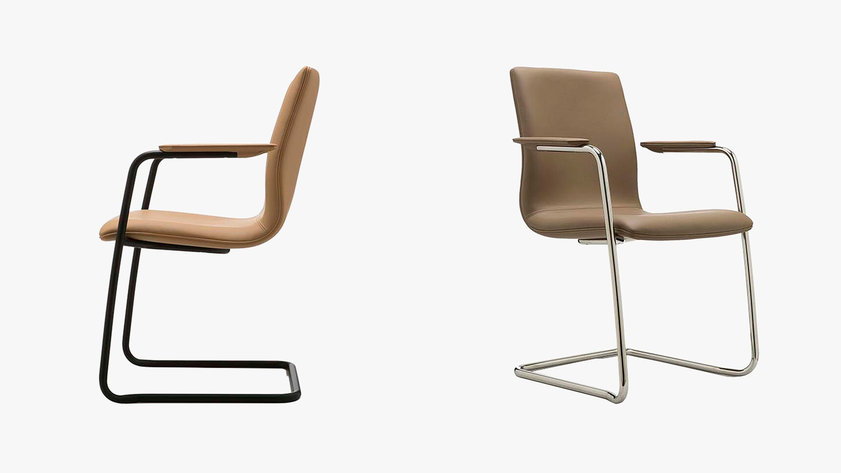 Two William Hands Cypher 810 Low Back Meeting Chair Cantilever Base Family Image With Grey Background