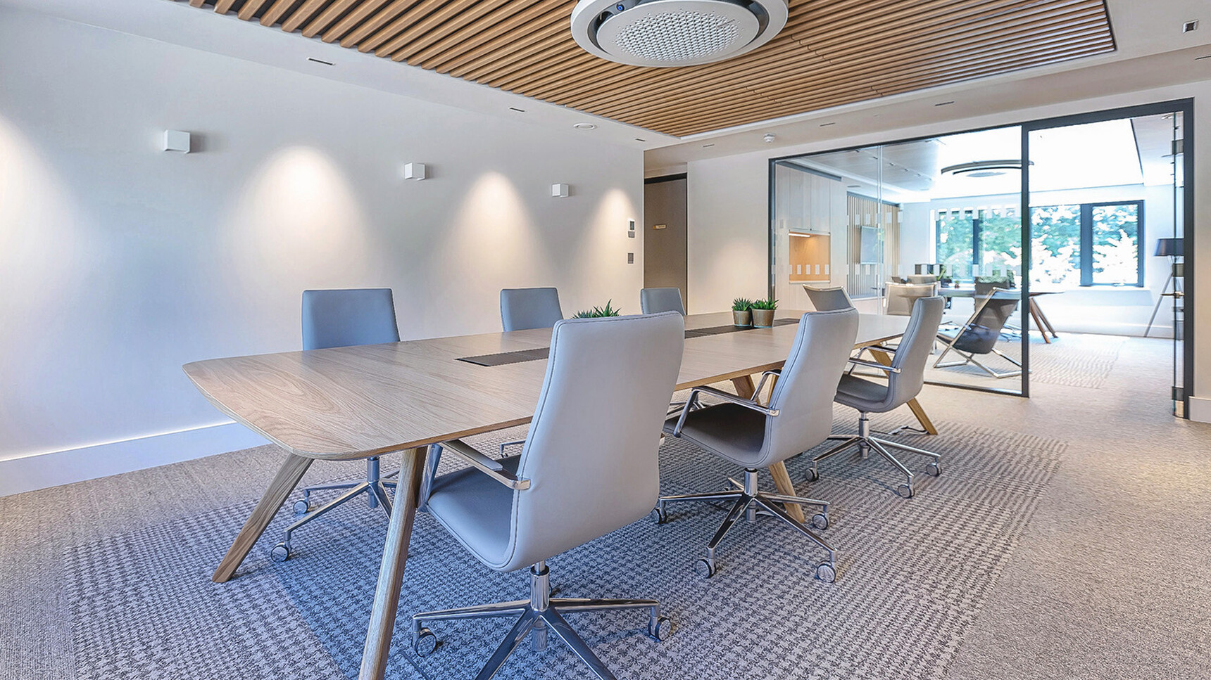 William Hands Cypher 853 Medium Back Office Chair Tech Arm At Table In Office Environment