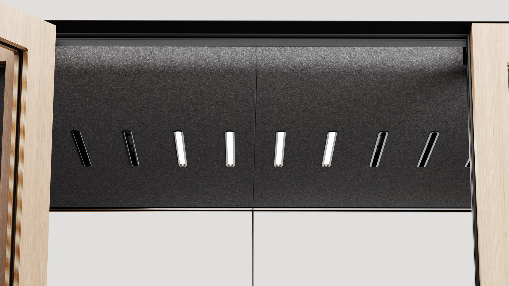 Mute Space L Meeting Pod Detail Image Of The LEDs And Ventilation