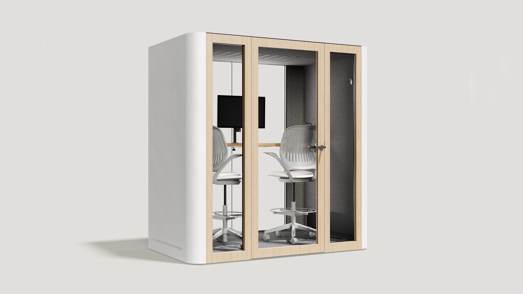 Mute Space L Double Pod White Finish Family Image