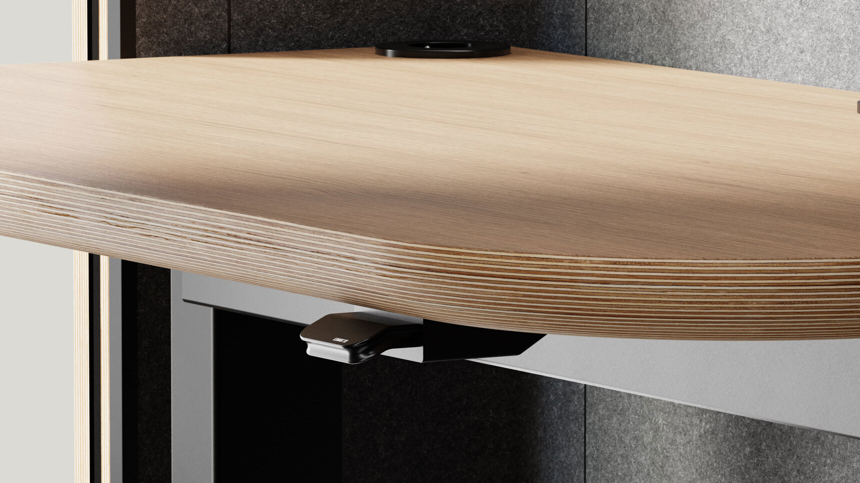 Mute Space M Single Pod Detail Image Of Adjustable Desk