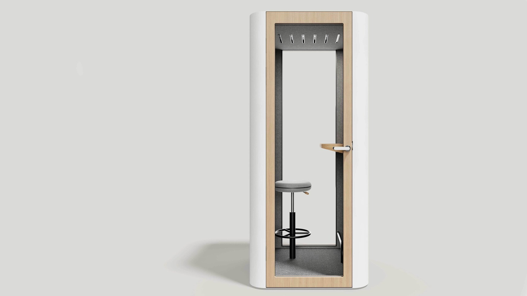 Mute Space S Standard Booth Front Angle With Stool Family Image