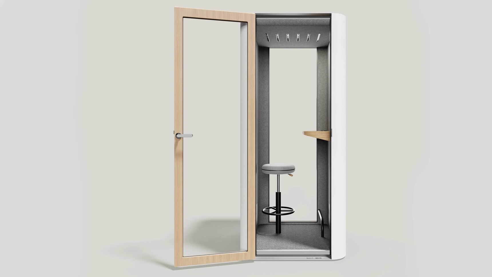 Mute Space S Standard Booth Front Angle Door Open Family Image