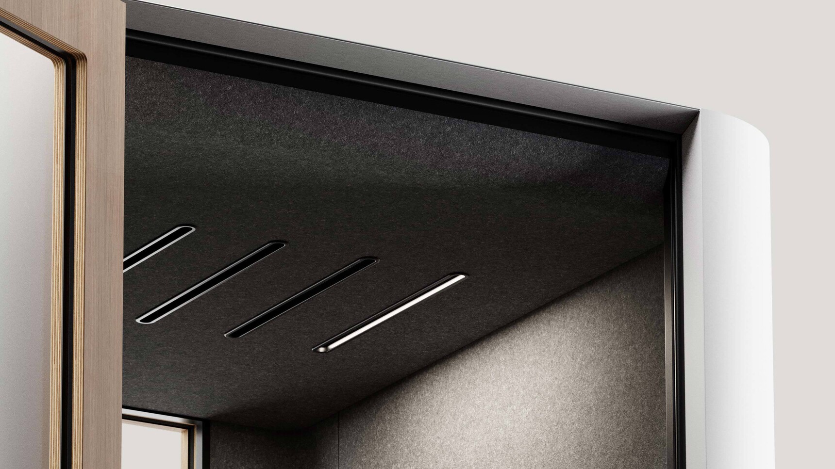 Mute Space S Standard Booth Detail Image Of LEDs And Ventilation
