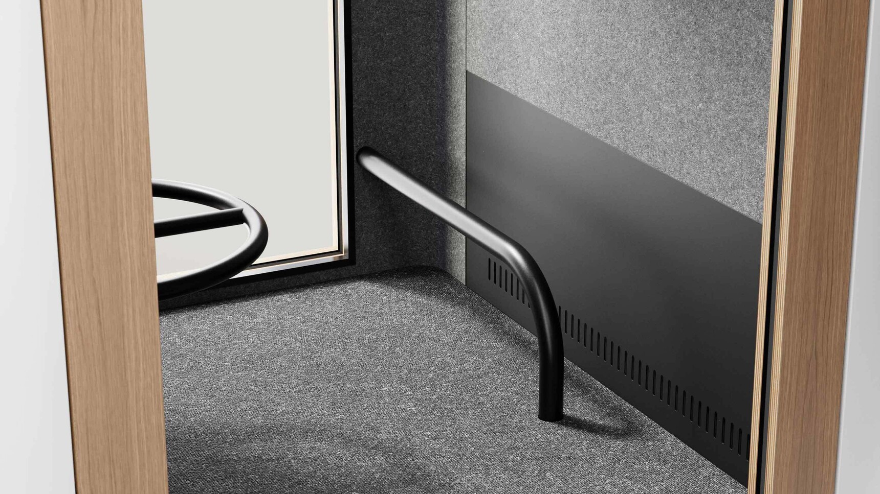 Mute Space S Video Conference Booth Detail Image Of Footrest