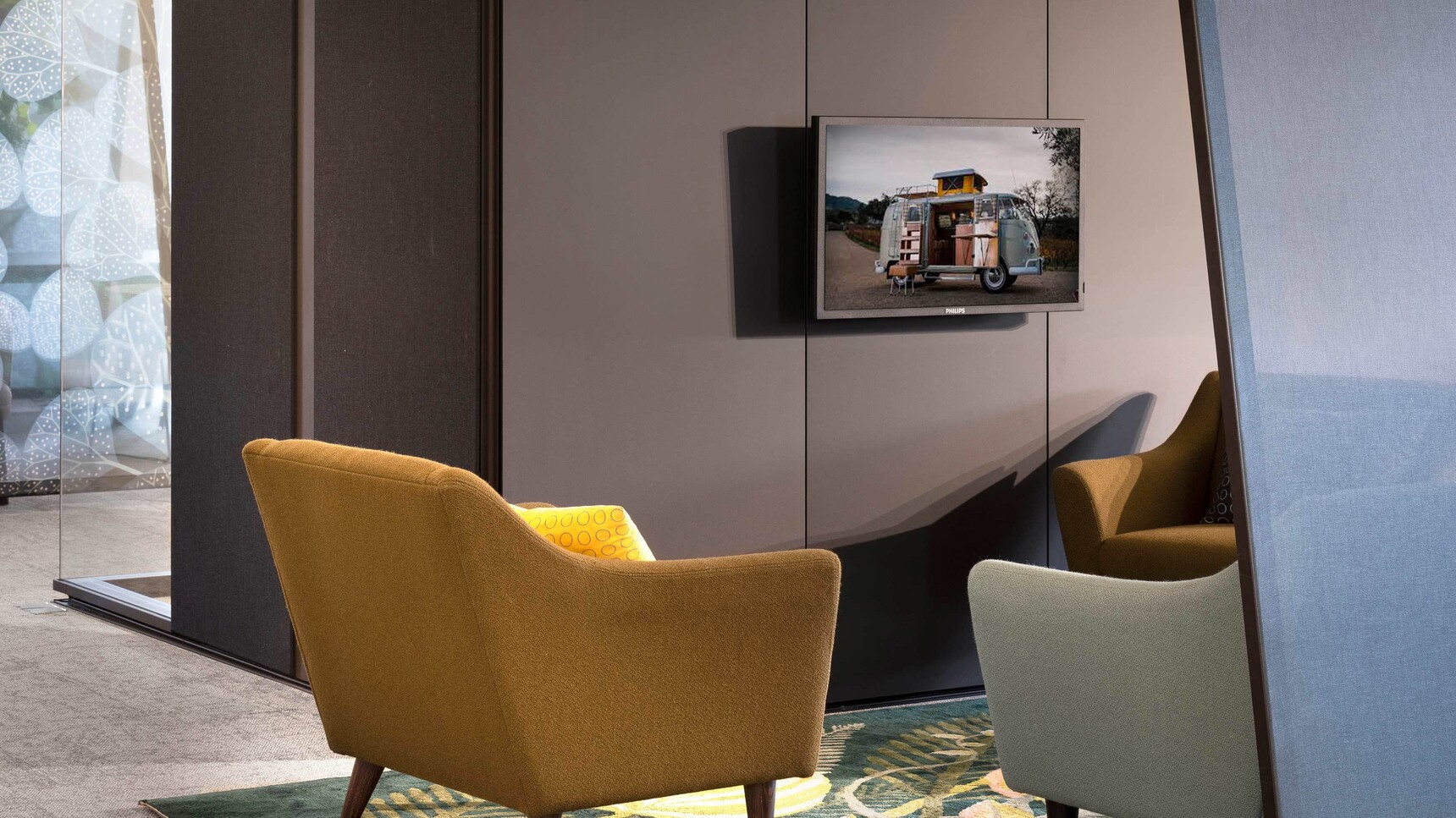 Orangebox Campers & Dens Meeting Pod With Awning With Lounge Chairs Detail Image