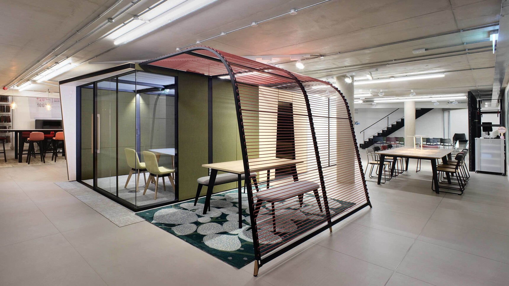 Orangebox Campers & Dens Meeting Pod With Awning In Office Setting